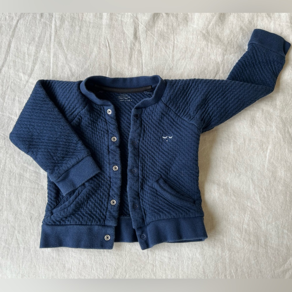 Livly Navy Blue Baby Cardigan Sweatshirt - 12-18 mo